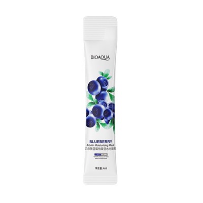 Увлажняющая ночная маска-желе с черникой BIOAQUA Blueberry Arbutin Moisturizing Mask, 1 стик 4 мл.