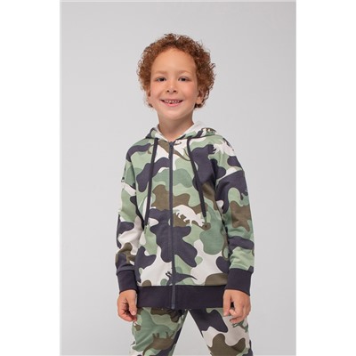 Куртка для мальчика Crockid КР 301682 светлый беж, камуфляж с динозаврами к336