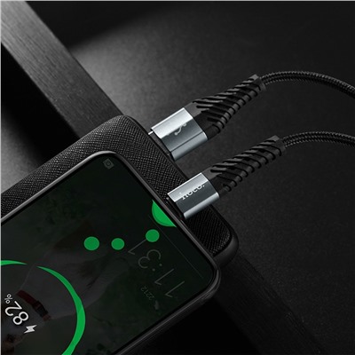 Кабель USB - Type-C Hoco X38 Cool Charging  100см 3A  (black)