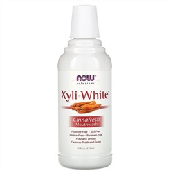 Now Foods, Ополаскиватель для полости рта XyliWhite, свежесть корицы, 16 жидких унций (473 мл)