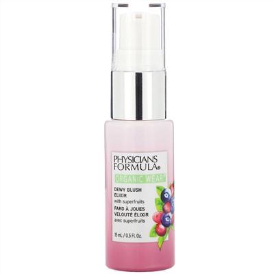 Physicians Formula, Organic Wear, Dewy Blush Elixir, Pink Berry, 0.5 fl oz (15 ml)