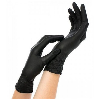 NitriMax Перчатки нитриловые неопудренные смотровые S, 100 шт., черный