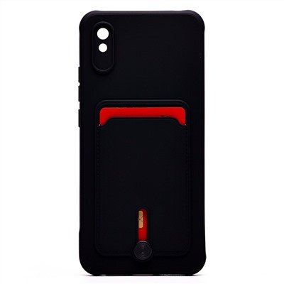 Чехол-накладка - SC304 с картхолдером для "Xiaomi Redmi 9A/Redmi 9i" (black) (208493)