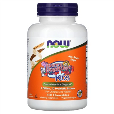 Now Foods, Berry Dophilus, для детей, 2 миллиарда КОЕ, 120 жевательных таблеток