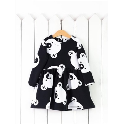 Платье для девочки Baby Boom С129/17-Ф Мишки на черном Б101