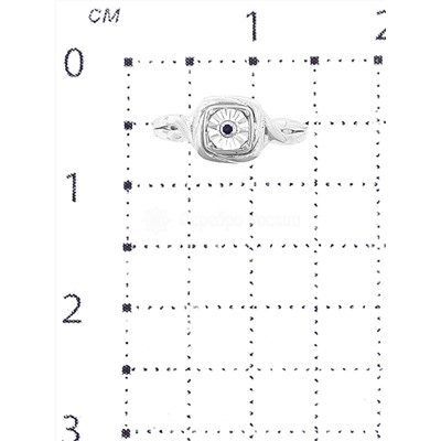 Кольцо из серебра с сапфиром родированное