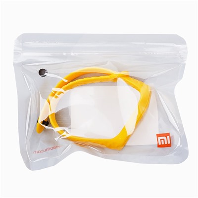 Ремешок - WB08 Xiaomi Mi Band 3/Mi Band 4 силикон на кнопке (регулируемый) (yellow)