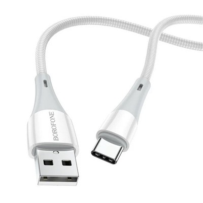 Кабель USB - Type-C Borofone BX60 (повр. уп.)  100см 3A  (white)