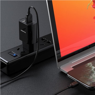 Адаптер Сетевой с кабелем Borofone BA53A Powerway 2USB 2,1A/10W (USB/Lightning) (black)