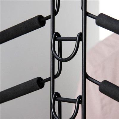 Плечики - вешалки для одежды многоуровневая Доляна со съёмными вешалками, 38×40 см, антискользящее покрытие, цвет чёрный