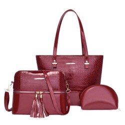 Комплект сумок из 3 предметов, арт А72, цвет:бордовый