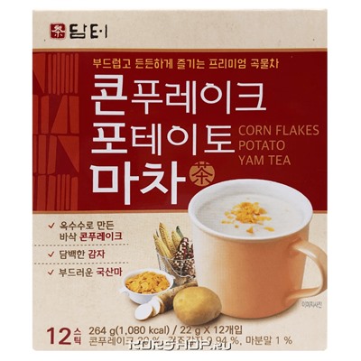 Чай из сладкого картофеля и ямса с кукурузными хлопьями Damtuh, Корея, 264 г Акция