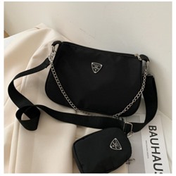 Комплект сумка и косметичка, арт А35 цвет:чёрный ОЦ
