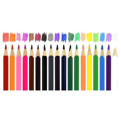Набор цветных карандашей 18 цветов, повышенная мягкость, увеличенный диаметр грифеля ДИКАЯ ПЛАНЕТА