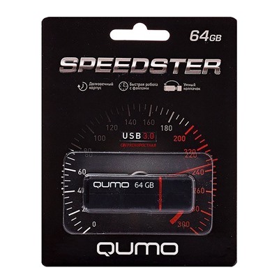 Флэш накопитель USB 64 Гб Qumo Speedster 3.0 (black)