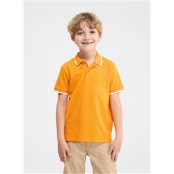 Однотонная футболка-поло оранжевый