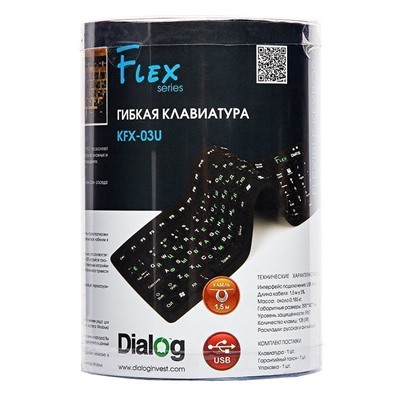 Клавиатура Dialog Flex KFX-03U мембранная USB (black)