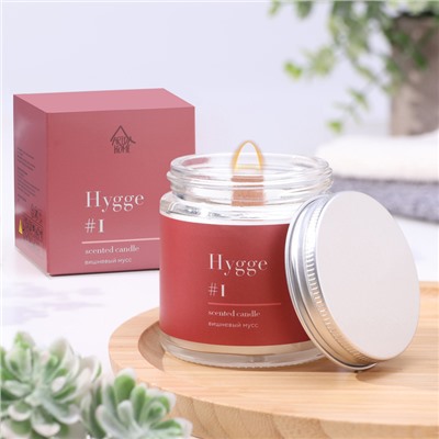 Свеча ароматическая "Hygge" #1 Вишнёвый мусс , соевый воск, в банке, 90 г