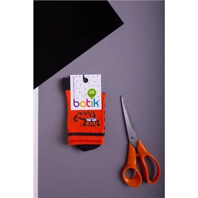 БАТ-TL220 Носки детские оранжевый- т.серый