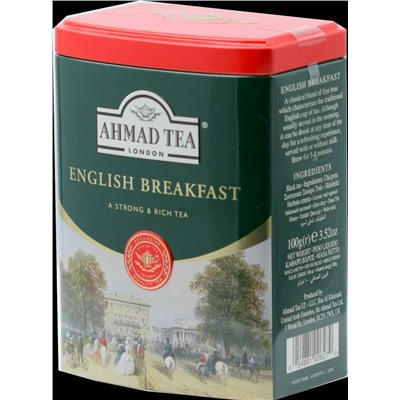 AHMAD TEA. English Caddy. English Breakfast 100 гр. жест.банка