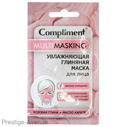 Compliment Multimasking увлажняющая маска для лица с розовой глиной и маслом карите 7 ml