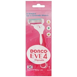Станок для бритья для ЖЕНЩИН с несъемной головкой DORCO EVE/SHAI Vanilla-4 (1 шт.), FRA 200-1P