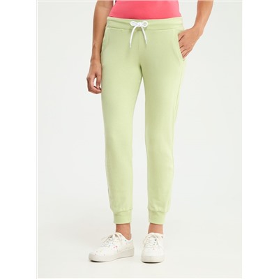 Легкие спортивные брюки из однотонной ткани Пастельный зеленый