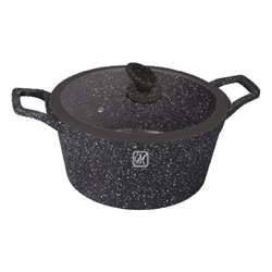 6219-1 Кастрюля 24см 4,3л. покр. non-stick под мрамор лит.руч.стекл.кр."Mercury"(х8)