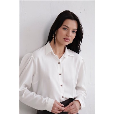 24035 Блуза белая с объёмными рукавами (44, 48)