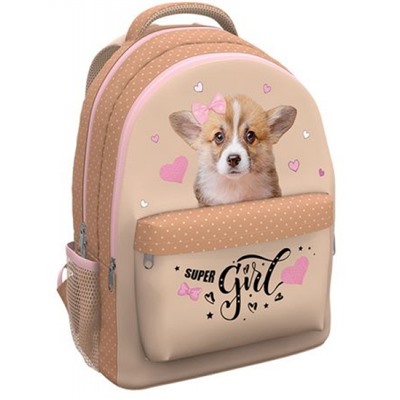 Рюкзак школьный "ErgoLine. Corgi Puppy" 20L 44х33х22 см 60139 ErichKrause