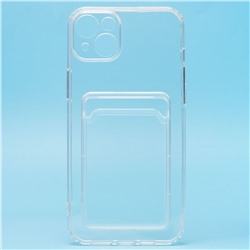 Чехол-накладка - SC276 с картхолдером для "Apple iPhone 14 Plus" (transparent)