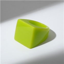 Кольцо пластик "Квадрат", цвет салатовый