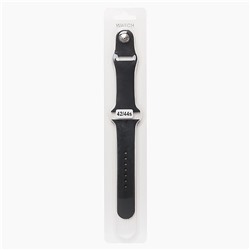 Ремешок - ApW Sport Band Apple Watch 42/44/45/49 mm силикон на кнопке (S) (black)