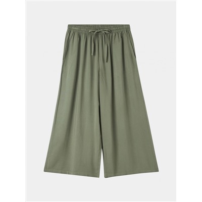 Однотонные брюки-палаццо Зеленый защитный
