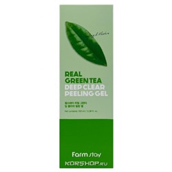 Пилинг гель для лица с экстрактом зеленого чая Real Green Tea Deep Clear Peeling Gel FarmStay, Корея, 100 мл Акция