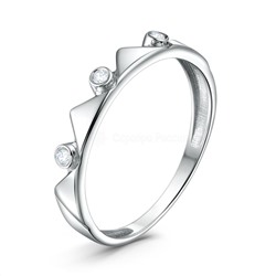 Кольцо из серебра с фианитами родированное 925 пробы 3101018585