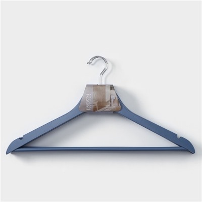 Плечики - вешалки для одежды деревянные LaDо́m Brillant, 44,5×23×1,2 см, 3 шт, цвет синий