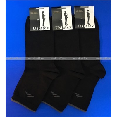 ЦЕНА ЗА 5 ПАР:  Юста носки мужские укороченные спортивные 1с20 с лайкрой черные