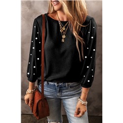 Black Pearl Decor 3/4 Sleeve Crew Neck T Shirt