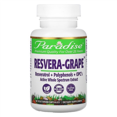 Paradise Herbs, MedVita, ResveraGrape, 60 Vegetarian Capsules