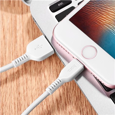 Кабель USB - Apple lightning Hoco X20 Starlight Glare  200см 2,4A  (white)