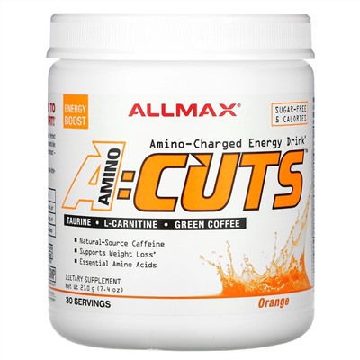 ALLMAX Nutrition, ACUTS, Amino-Charged Energy Drink, Arctic Orange, 7.4 oz (210 g)