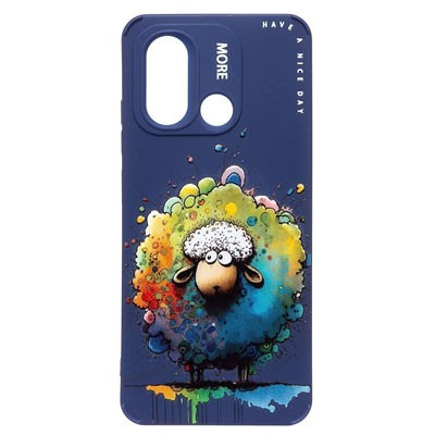 Чехол-накладка - SC335 для "Xiaomi Redmi 12C/Poco C55"  (овечка) (dark blue) (227170)