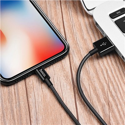 Кабель USB - Apple lightning Hoco X23 Skilled (повр. уп)  100см 2,1A  (black)