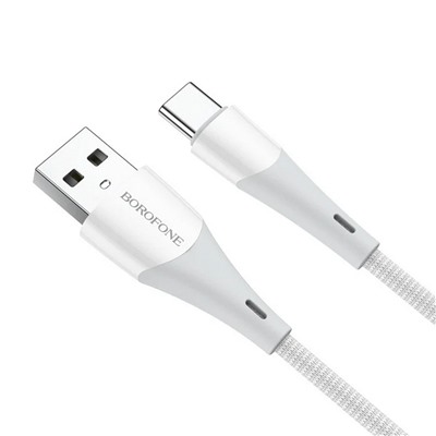 Кабель USB - Type-C Borofone BX60 (повр. уп.)  100см 3A  (white)