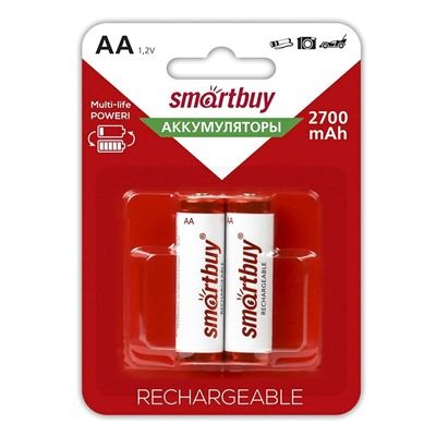 Аккумулятор AA Smart Buy Ni-MH (2700) mAh (2-BL) (24/240)