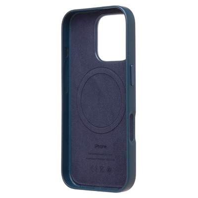 Чехол-накладка ORG SM002 экокожа SafeMag для "Apple iPhone 16 Pro" (pacific blue) (234503)