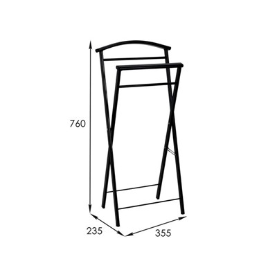 Вешалка костюмная «Контур малый», 35,5×23,5×76 см, цвет чёрный