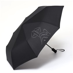 Зонт автоматический «Шёпот», 3 сложения, 8 спиц, R = 47 см, цвет чёрный