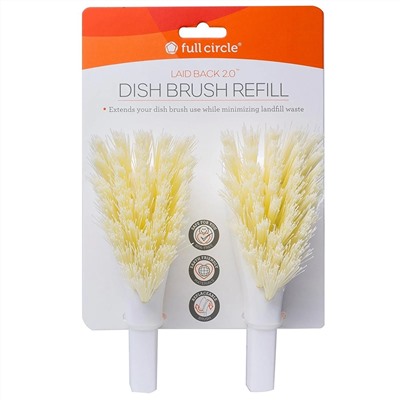 Full Circle, Laid Back 2.0, Dish Brush Refills, 2 Brush Refills